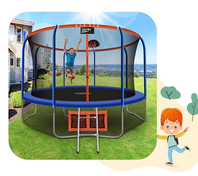 GAGIMARJOS Kids Trampoline With Safety Enclosure - 55 Inch Diameter, 48 Inch Height, Indoor/Outdoor Use 2 thumbnail image