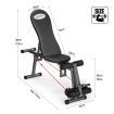 Genki Black Adjustable Weight FID Bench Fitness Home Gym with Elastic Ropes
