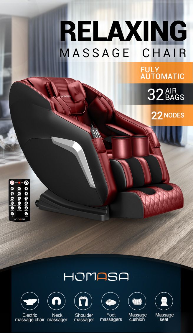 Homasa Red Full Body Massage Chair Zero Gravity Recliner Nz