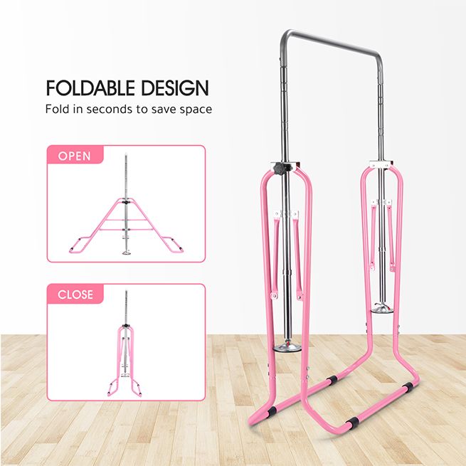 Genki Gymnastics Training Bar Height Adjustable Horizontal Bar for Kids