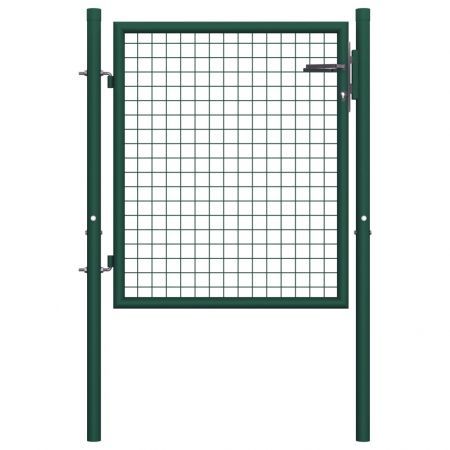 Fence Gate Steel 100x125 cm Green