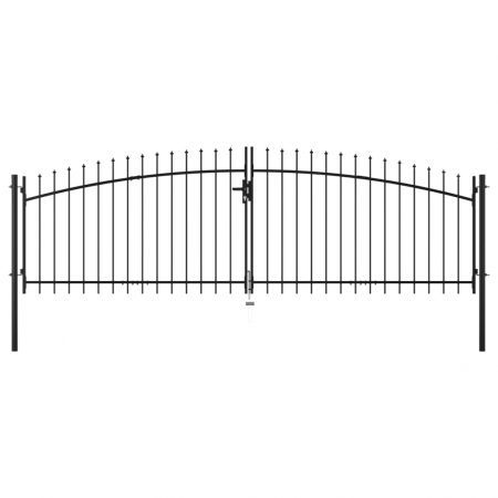 Double Door Fence Gate with Spear Top 400x175 cm