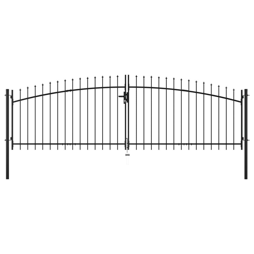 Double Door Fence Gate with Spear Top 400x175 cm