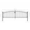 Double Door Fence Gate with Spear Top 400x175 cm