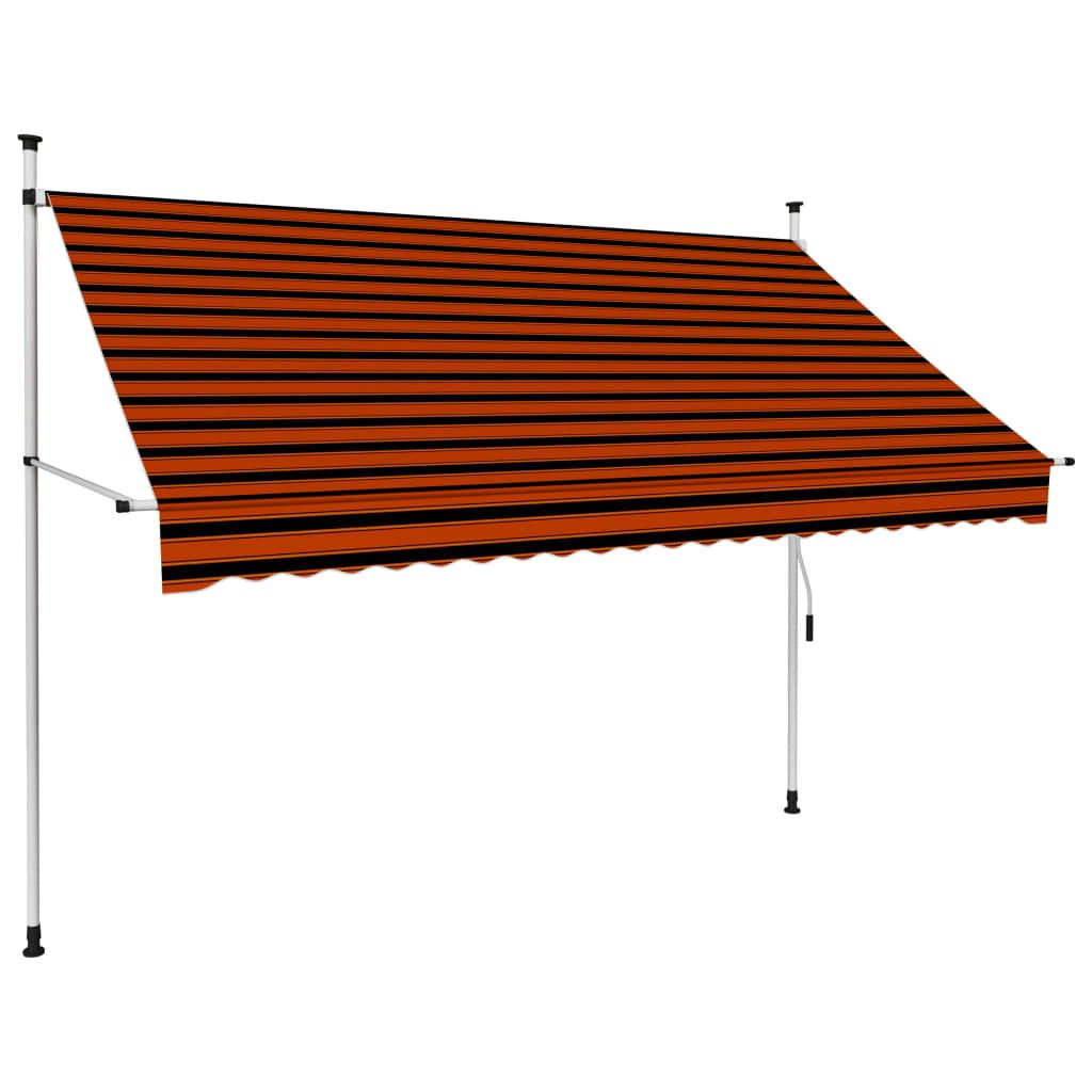 Manual Retractable Awning 250 cm Orange and Brown