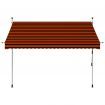 Manual Retractable Awning 250 cm Orange and Brown