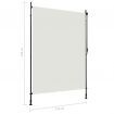 Outdoor Roller Blind 150x270 cm Cream