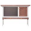 Outdoor Rabbit Hutch 1 Layer Brown Wood