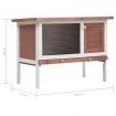 Outdoor Rabbit Hutch 1 Layer Brown Wood