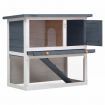 Outdoor Rabbit Hutch 1 Door Grey Wood