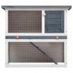 Outdoor Rabbit Hutch 1 Door Grey Wood