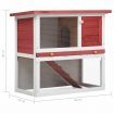 Outdoor Rabbit Hutch 1 Door Red Wood