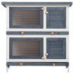 Outdoor Rabbit Hutch 4 Doors Grey Wood