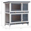 Outdoor Rabbit Hutch 4 Doors Grey Wood