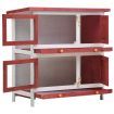 Outdoor Rabbit Hutch 4 Doors Red Wood