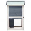 Outdoor Rabbit Hutch 3 Doors Grey Wood