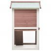 Outdoor Rabbit Hutch 3 Doors Brown Wood