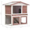 Outdoor Rabbit Hutch 3 Doors Brown Wood