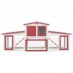 Outdoor Large Rabbit Hutch Red and White 204x45x85 cm Wood