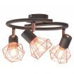 Ceiling Lamp with 3 Spotlights E14 Black and Copper