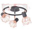 Ceiling Lamp with 3 Spotlights E14 Black and Copper