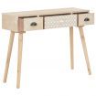 Console Table with 3 Drawers 100x30x73 cm Solid Pinewood