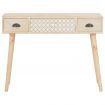 Console Table with 3 Drawers 100x30x73 cm Solid Pinewood