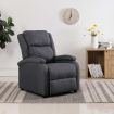 TV Recliner Chair Dark Grey Fabric