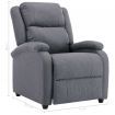 TV Recliner Chair Dark Grey Fabric