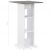 Bar Table White 60x60x110 cm