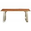 Coffee Table 100x60x40 cm Solid Acacia Wood and Stainless Steel
