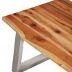 Coffee Table 100x60x40 cm Solid Acacia Wood and Stainless Steel