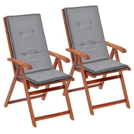 Garden Chair Cushions 2 pcs Grey 120x50x3 cm | Crazy Sales