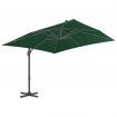 Cantilever Umbrella with Aluminium Pole 400x300 cm Green