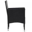 3 Piece Bistro Set Poly Rattan and Tempered Glass Black