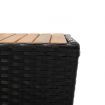 Tea Table Black 41.5x41.5x43 cm Poly Rattan and Solid Acacia Wood