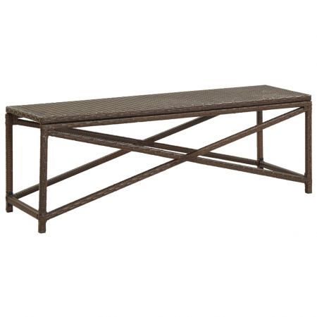 Garden Bench 120 cm Poly Rattan Brown | Crazy Sales