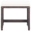 Garden Stools 2 pcs with Cushions Poly Rattan Brown