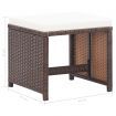 Garden Stools 2 pcs with Cushions Poly Rattan Brown