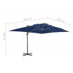 Cantilever Umbrella with Aluminium Pole 4x3 m Azure Blue