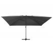 Cantilever Umbrella with LED Lights and Aluminium Pole 400x300 cm Anthracite