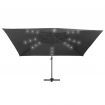 Cantilever Umbrella with LED Lights and Aluminium Pole 400x300 cm Anthracite