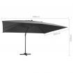 Cantilever Umbrella with LED Lights and Aluminium Pole 400x300 cm Anthracite