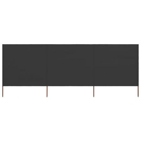 3-panel Wind Screen Fabric 400x80 cm Anthracite