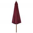 Outdoor Parasol with Wooden Pole 330 cm Burgundy