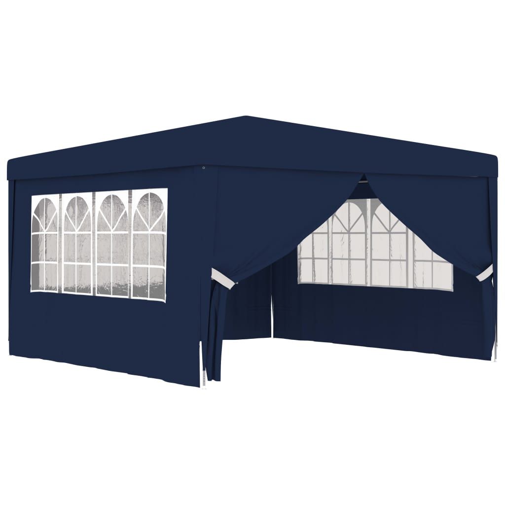 Professional Party Tent with Side Walls 4x4 m Blue 90 g/m?