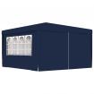 Professional Party Tent with Side Walls 4x4 m Blue 90 g/m?