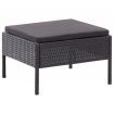 3 Piece Garden Lounge Set with Cushions Poly Rattan Black