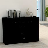 Sideboard Black 88x30x65 cm Chipboard