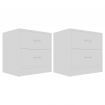 Bedside Cabinets 2 pcs High Gloss White 40x30x40 cm Chipboard